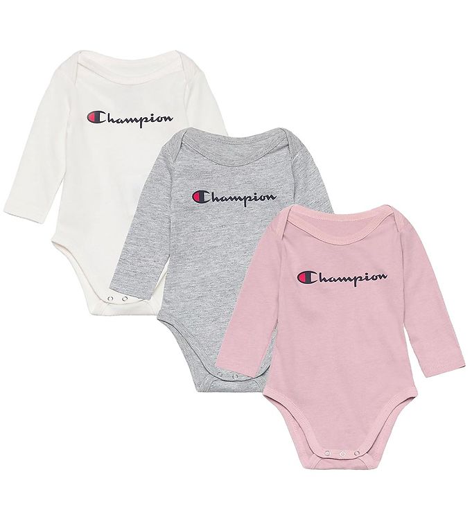 Champion Body L/æ 3 Pak Dusty Rose/grå Melange/hvid