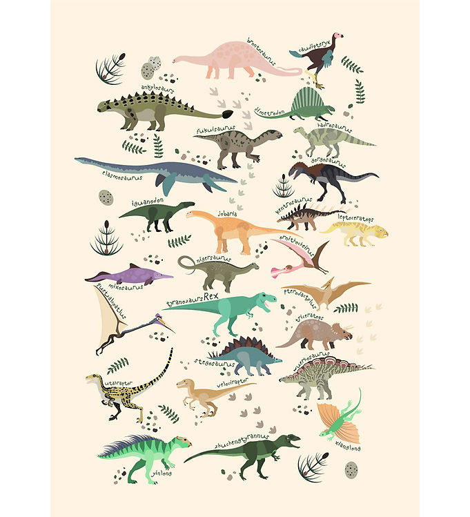 Citatplakat Plakat - Børneplakat - Dinosaurer II - A3