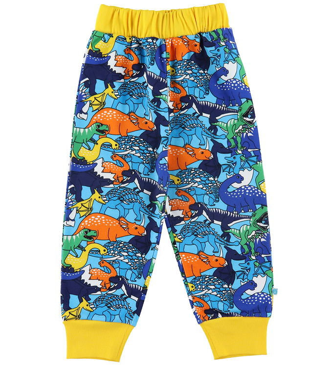 #3 - Småfolk Sweatpants - Blue Atoll m. Dinosaurer