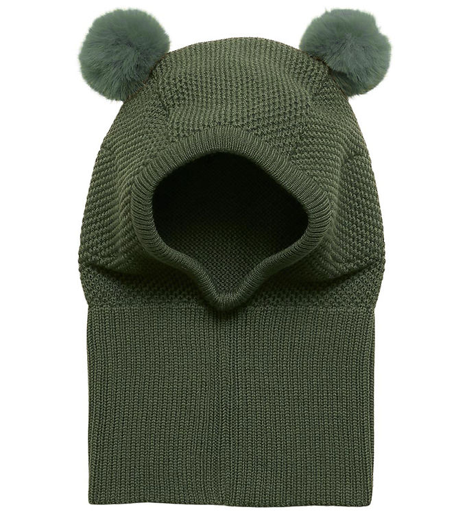 Huttelihut Elefanthue Uld Strik Vindstop Wooly Green Olive