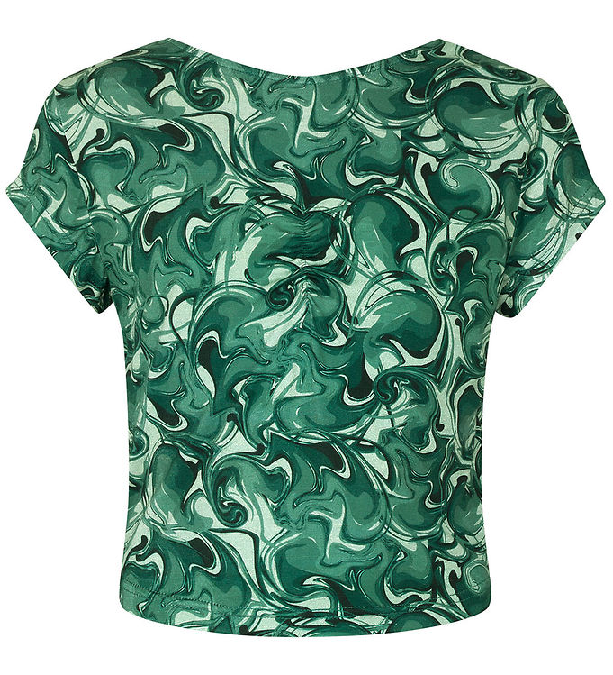 #2 - Rosemunde T-shirt - Cropped - Viscose - Eucalyptus Swirl Print