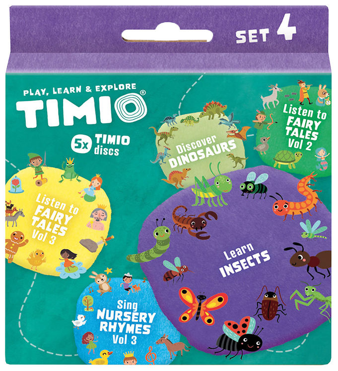 TIMIO Disksæt 4 – Børnesange, Eventyr, Dinosaurer og Insekter