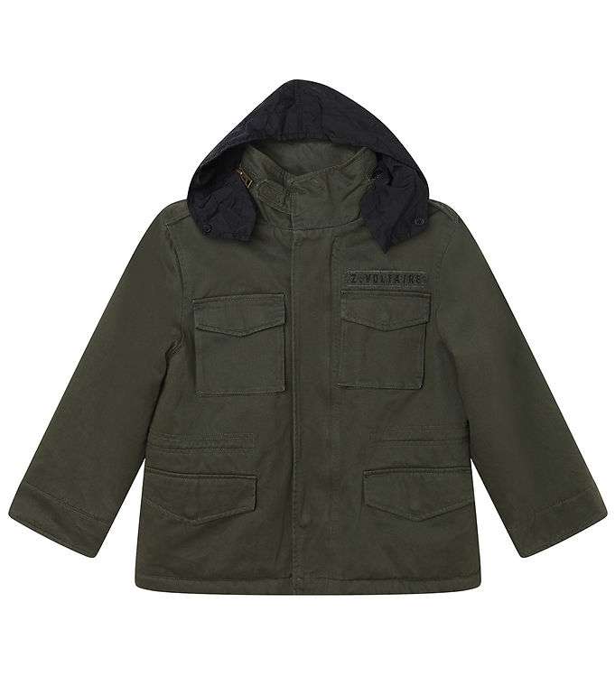 Zadig & Voltaire Jakke - Parka - Khaki/Brun m. Similisten