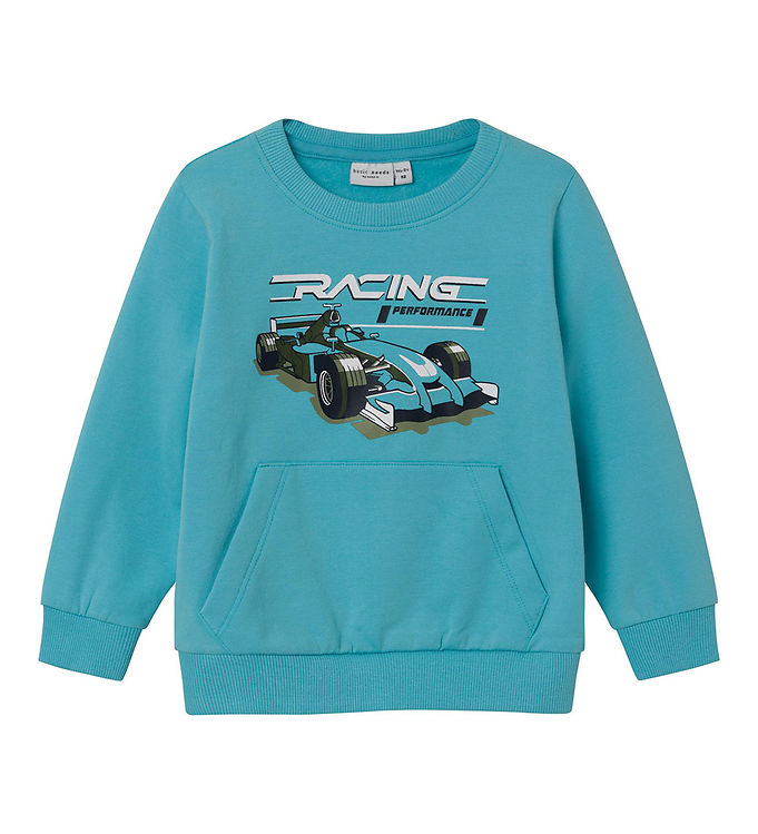 Name It Sweatshirt - NmmVugo - Blue Mist m. Racerbil