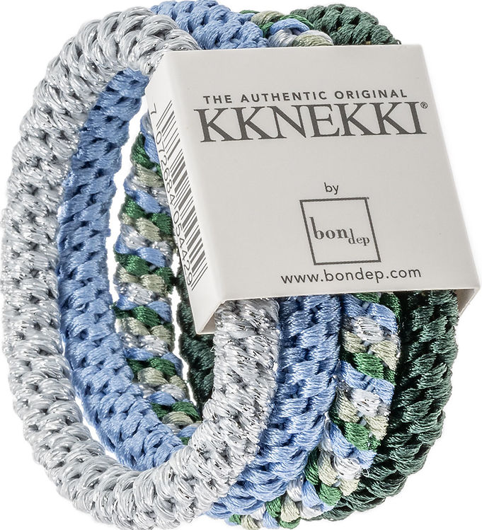 Kknekki Elastikker - 4-pak - Blå/Grøn/Sølv