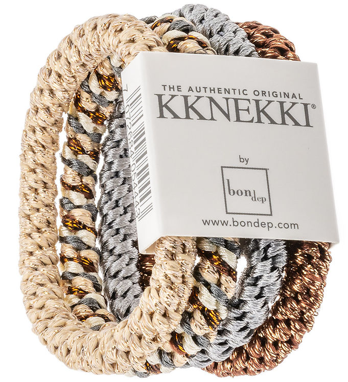 Kknekki Elastikker - 4-pak - Brun/Blå/Beige