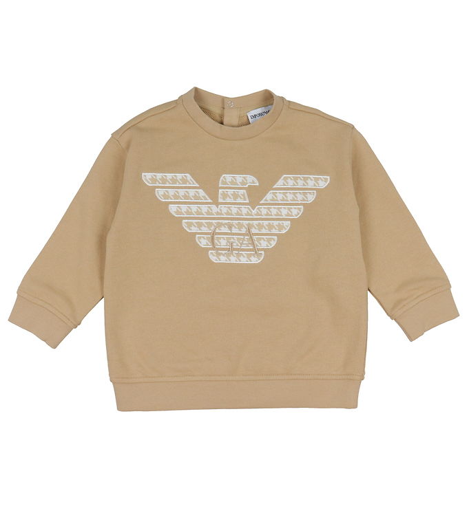 4: Emporio Armani Sweatshirt - Zenzero Chiaro m. Hvid