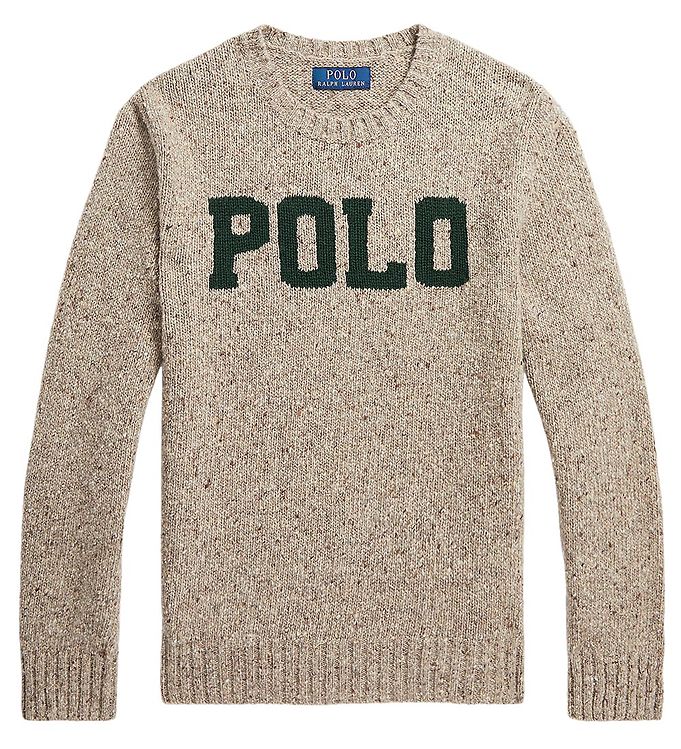Polo Ralph Lauren Bluse Uld Brunmelerert M. Mørkegrøn