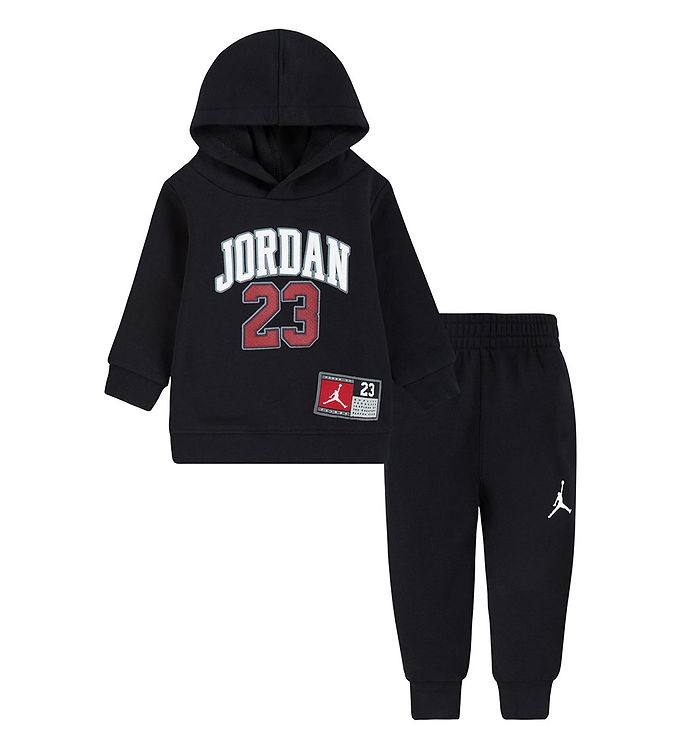 Jordan Sweatsæt - Sort m. Hvid/Rød