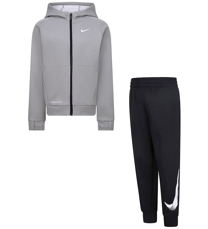 14: Nike Træningssæt - Sort/Grå m. Hvid