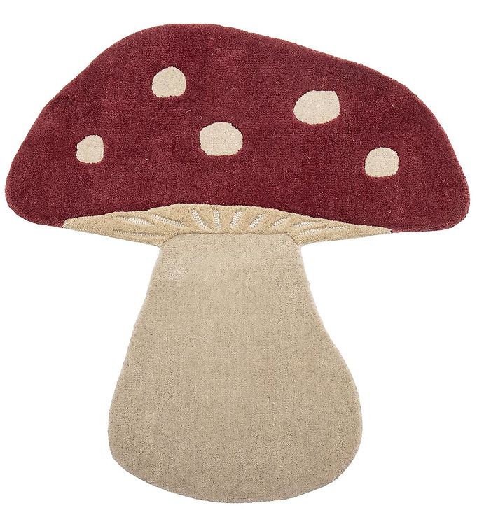 Bloomingville Mini Gulvtæppe - Uld - 90x85 cm - Mushroom - Rød