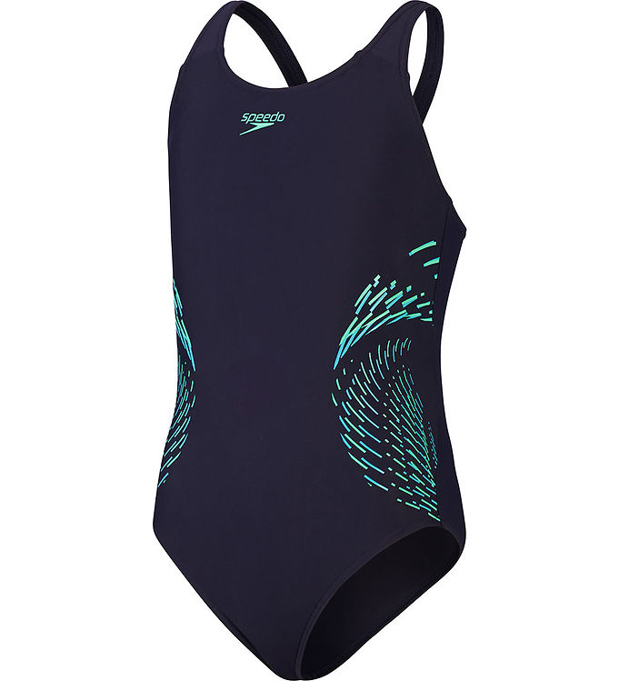 Speedo Badedragt - Placement Muscleback Navy/Grøn female