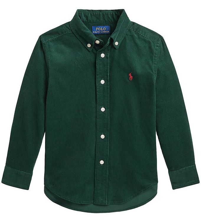 4: Polo Ralph Lauren Skjorte - Fløjl - Holiday - Grøn