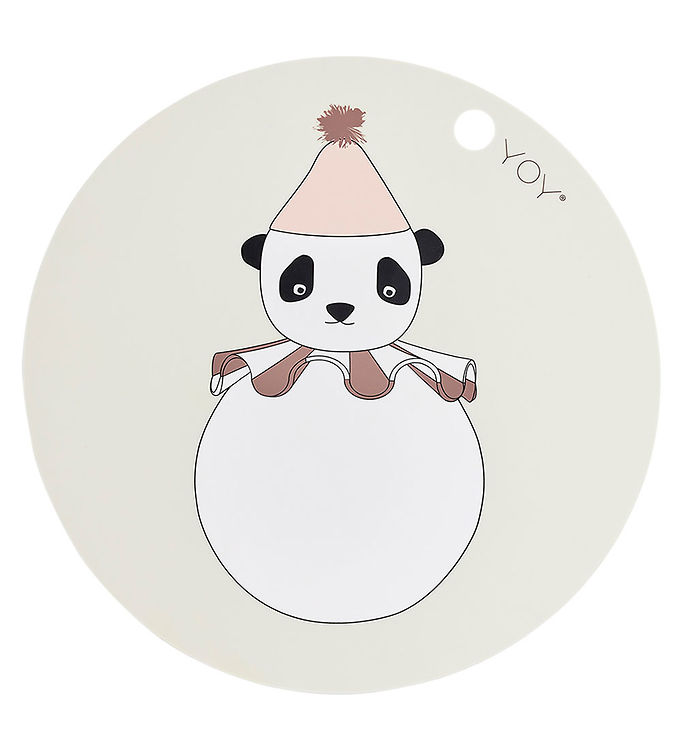 OYOY Dækkeserviet Panda Pompom Offwhite