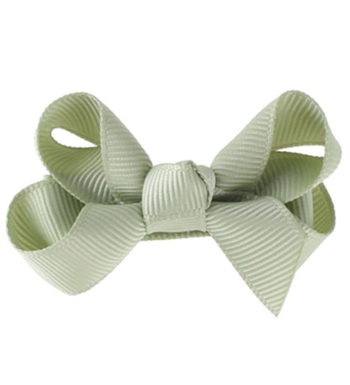 Bows By Stær Hårsløjfe - Klassisk - 6 cm - Støvet Grøn
