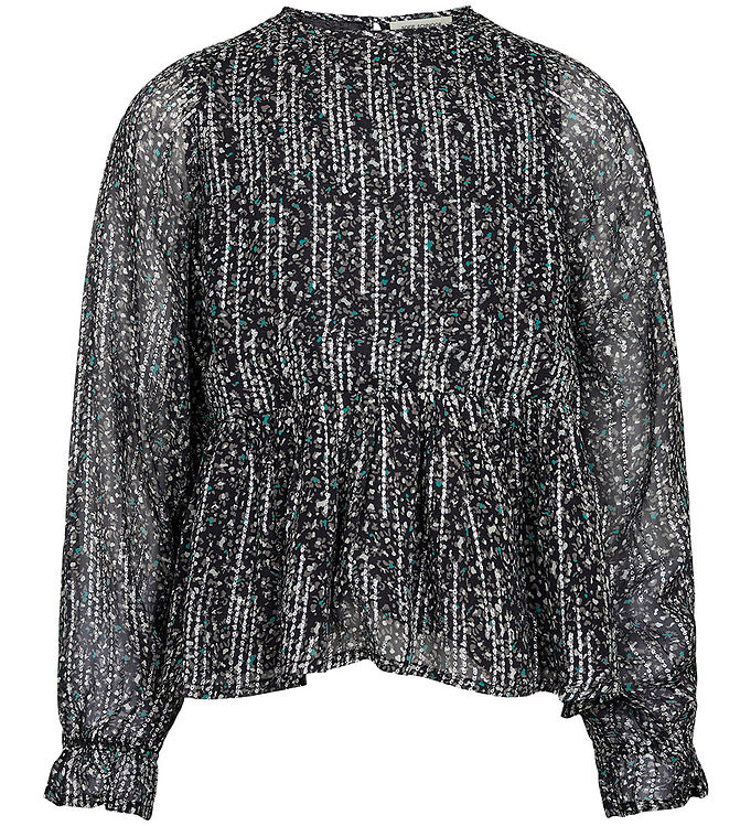 Sofie Schnoor Girls Bluse Sort Mønster Glimmer