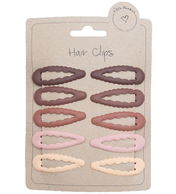 Little Wonders Hårspænder - Sally - 10 Pak - Brune Farver