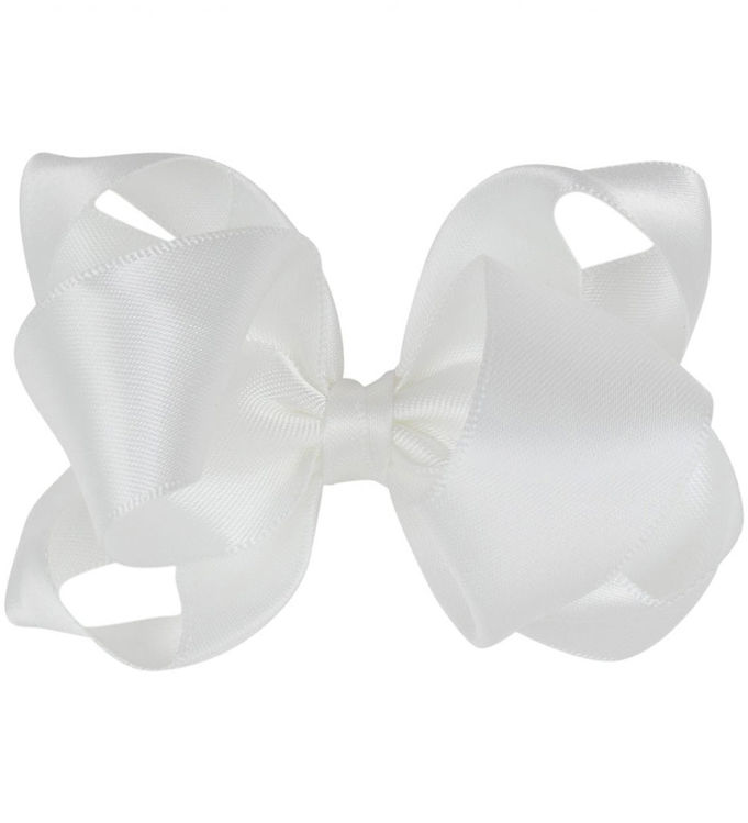 Little Wonders Hårsløjfe - Mary - 8 cm - Silke - Hvid