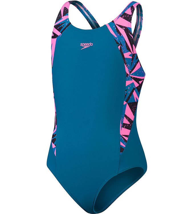 Speedo Badedragt - HyperBoom Splice Muscleback Pink/Grøn female