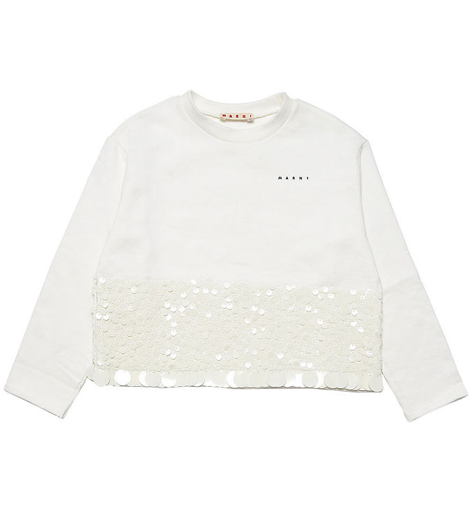 Marni Sweatee Shirt Off White Pailletter