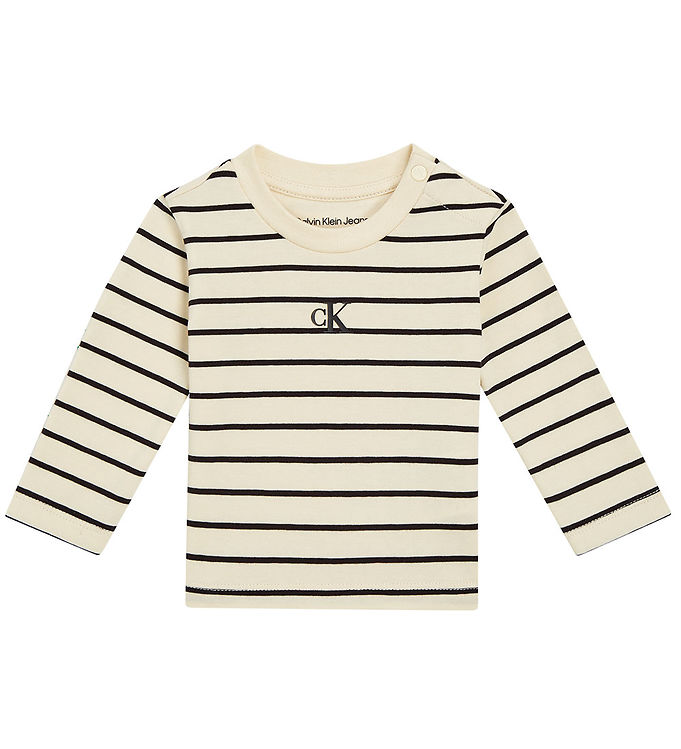 #3 - Calvin Klein Bluse - Black/Vanilla Stripe