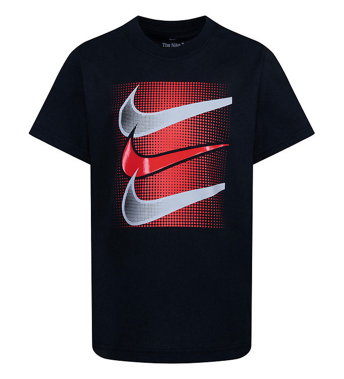 Nike T-shirt - Sort m. Rød/Grå