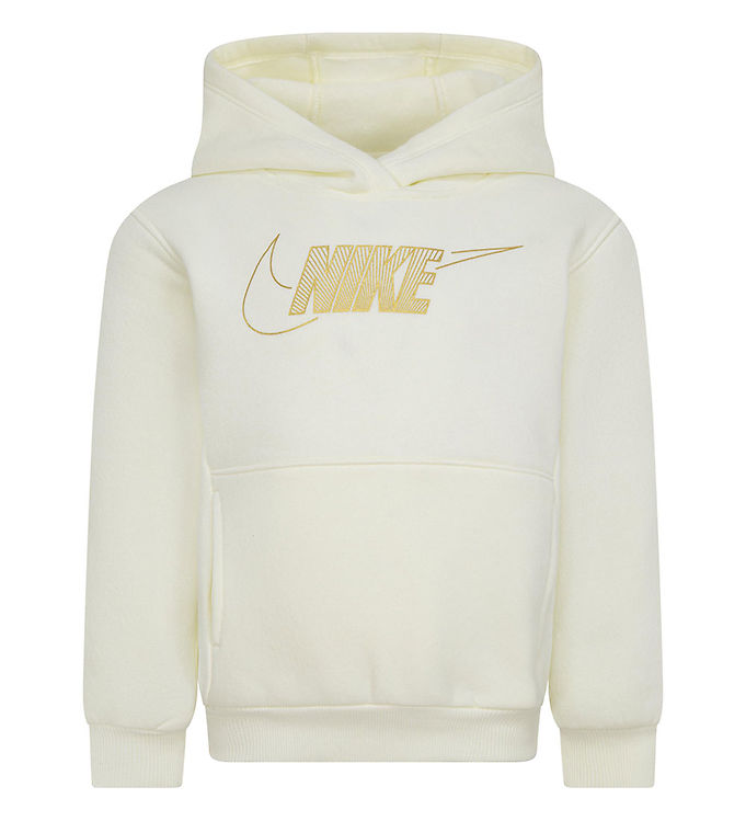 Nike Hættetrøje - Coconut Milk m. Guld
