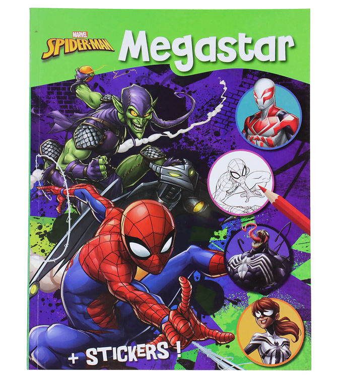 Megastar Malebog m. Klistermærker - 128 Sider - Spider-Man