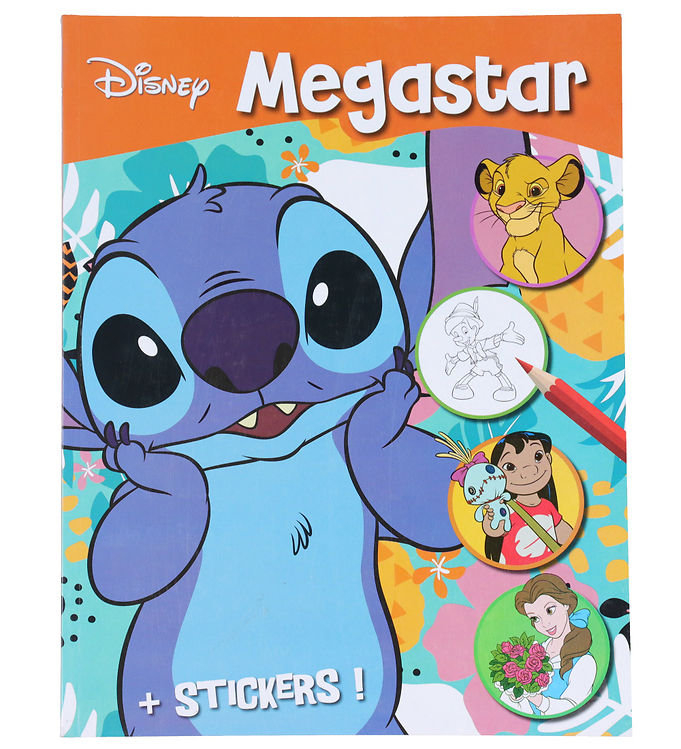 #3 - Megastar Malebog m. Klistermærker - 128 Sider - Disney