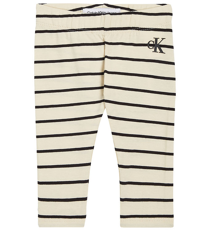 4: Calvin Klein Leggings - Sort/Vanilla Stripe
