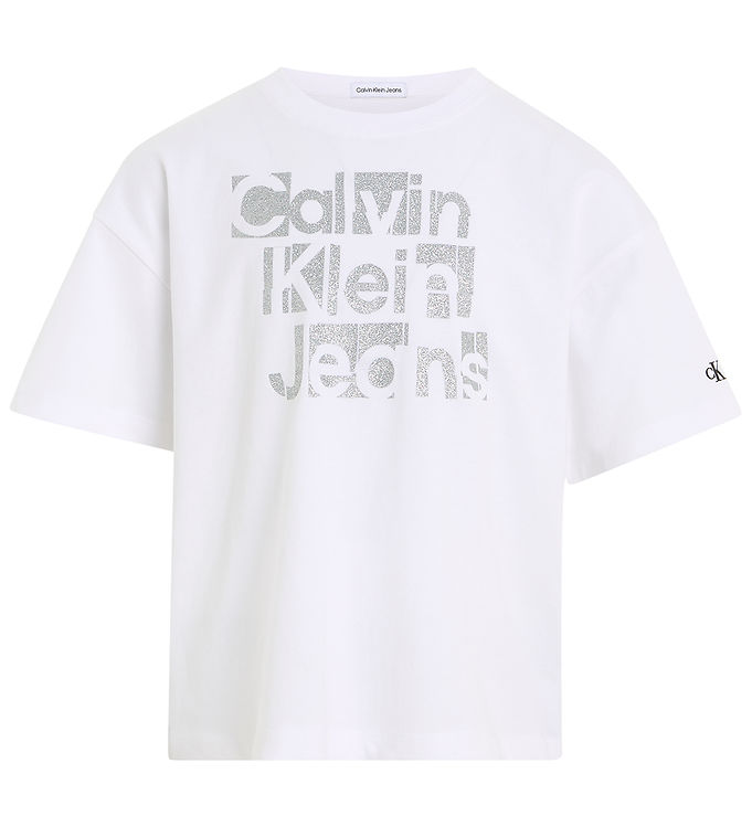 Calvin Klein T-shirt - Metallic CKJ Boxy - Bight White