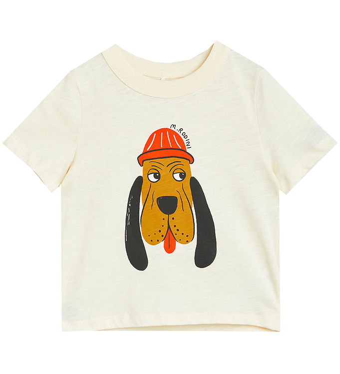 Mini Rodini T-shirt - Bloodhound - Offwhite