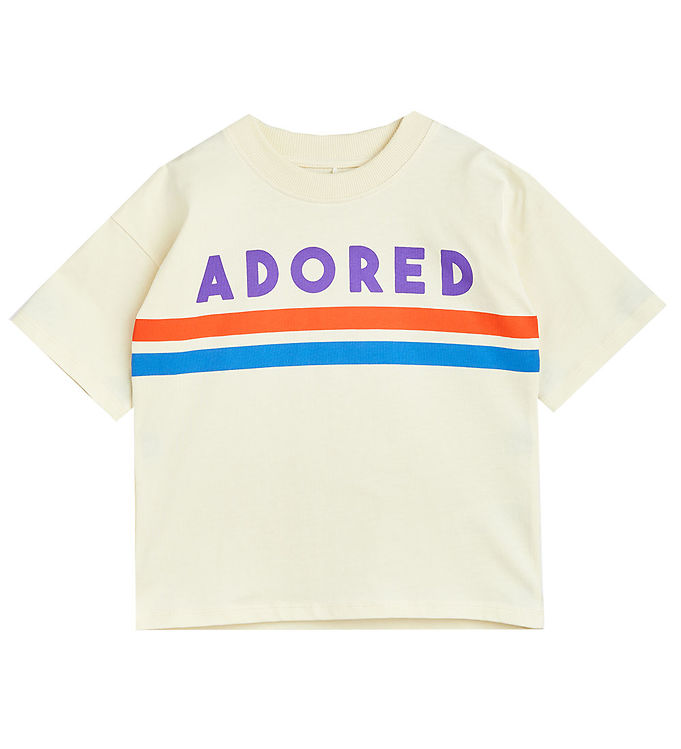 Mini Rodini T-shirt - Adored - Offwhite