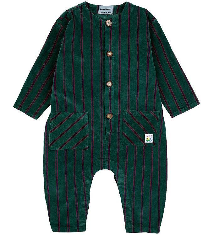Bobo Choses Heldragt – Striped Velvet – Dark Green