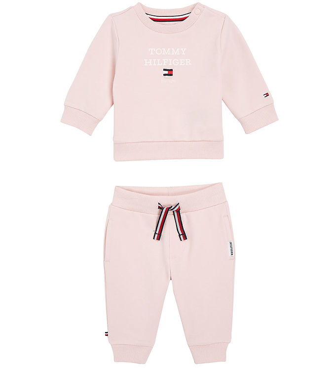 4: Tommy Hilfiger Sweatsæt - Baby TH Logo - Whimsy Pink