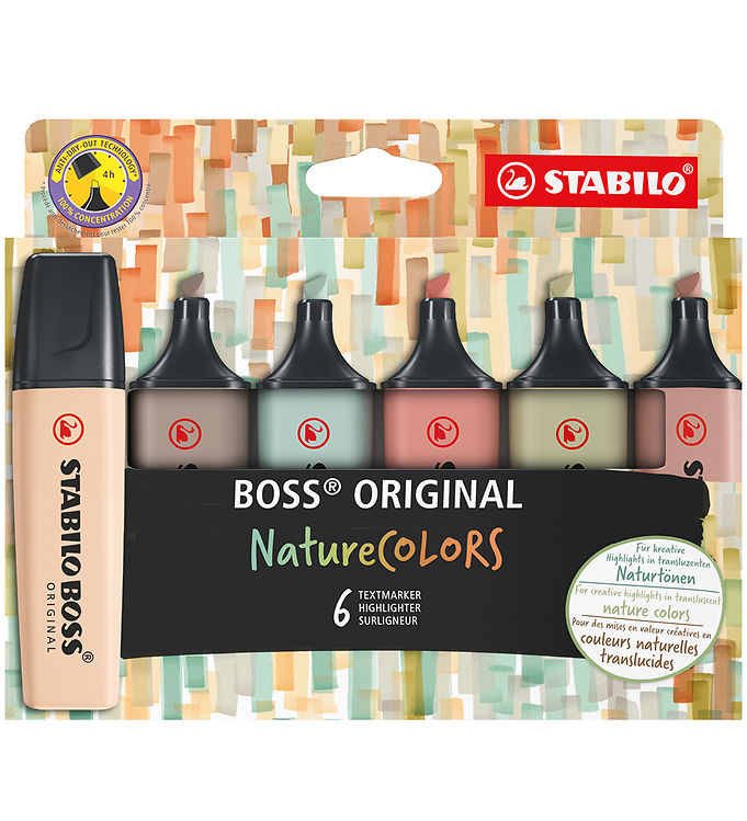 12: Stabilo Overstregningstuscher - Boss - 6 stk - Nature Colors