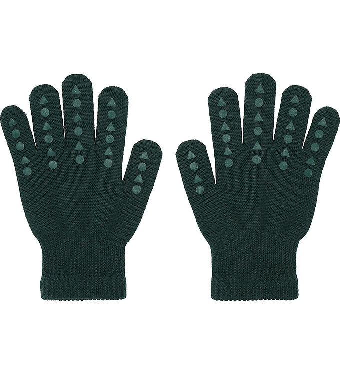 6: Gobabygo Uld Grip Gloves Forrest Green