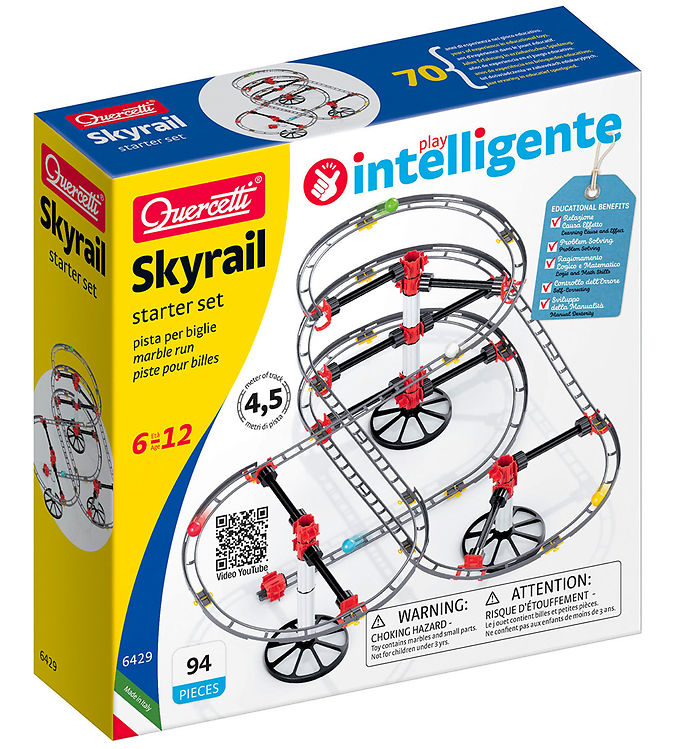 Quercetti Kuglebane – Skyrail Starter Set Rollercoster – 94 Dele