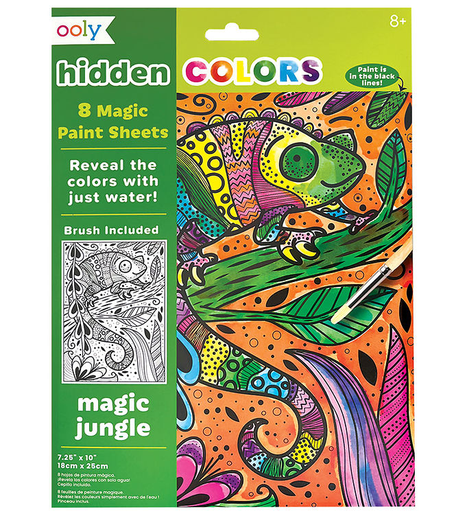 Billede af Ooly Magiske Maleark - Hidden Colors - 8 Stk. - Magic Jungle