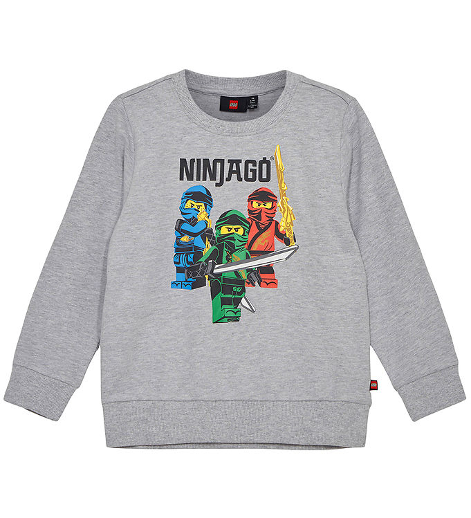12: LEGOÂ® Ninjago Sweatshirt - LWScout 101 - Gråmeleret m. Ninjaer