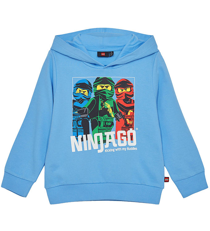 LEGOÂ® Ninjago Hættetrøje - LWScout 102 - Lyseblå m. Ninjaer