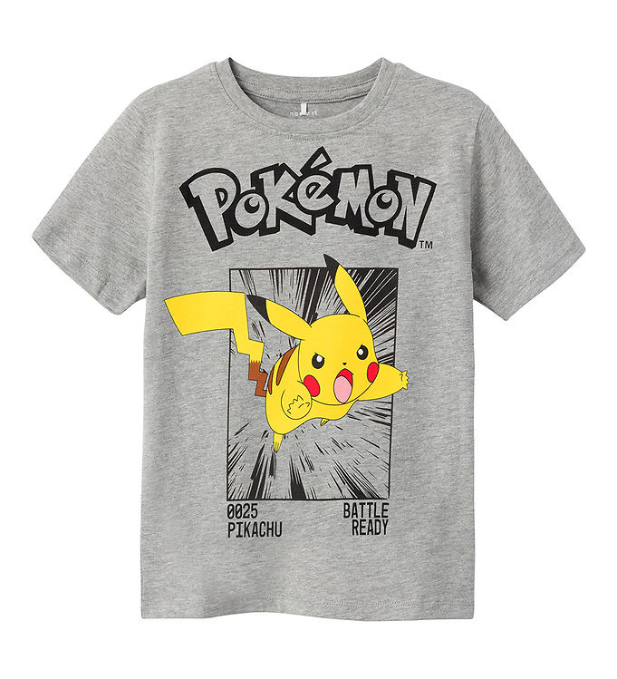 16: Name It T-shirt - NkmNoisi Pokemon - Noos - Grey Melange