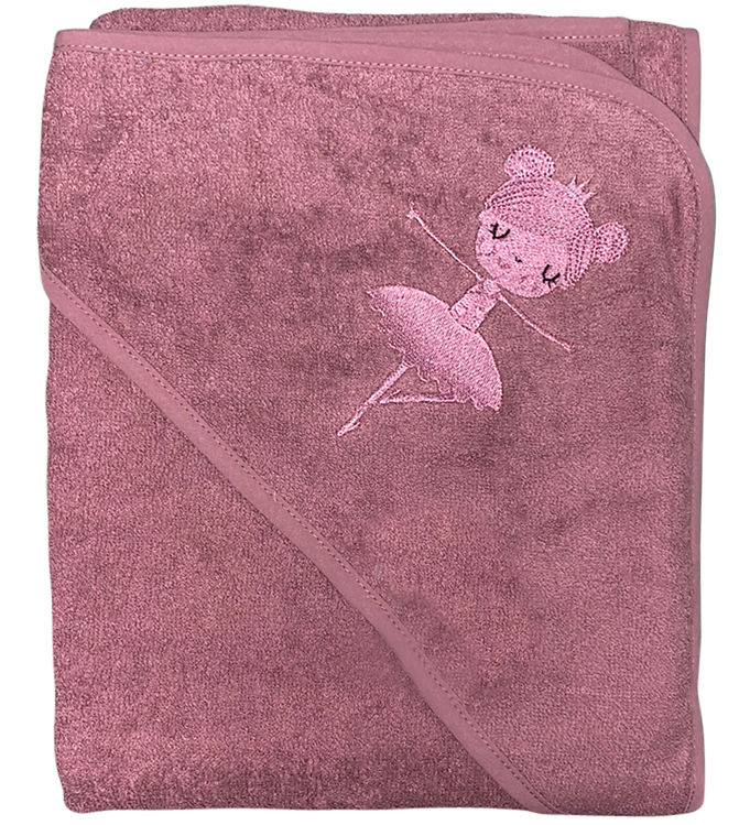 Nørgaard Madsens Babyhåndklæde – 100×100 cm – Dusty Red m. Balle