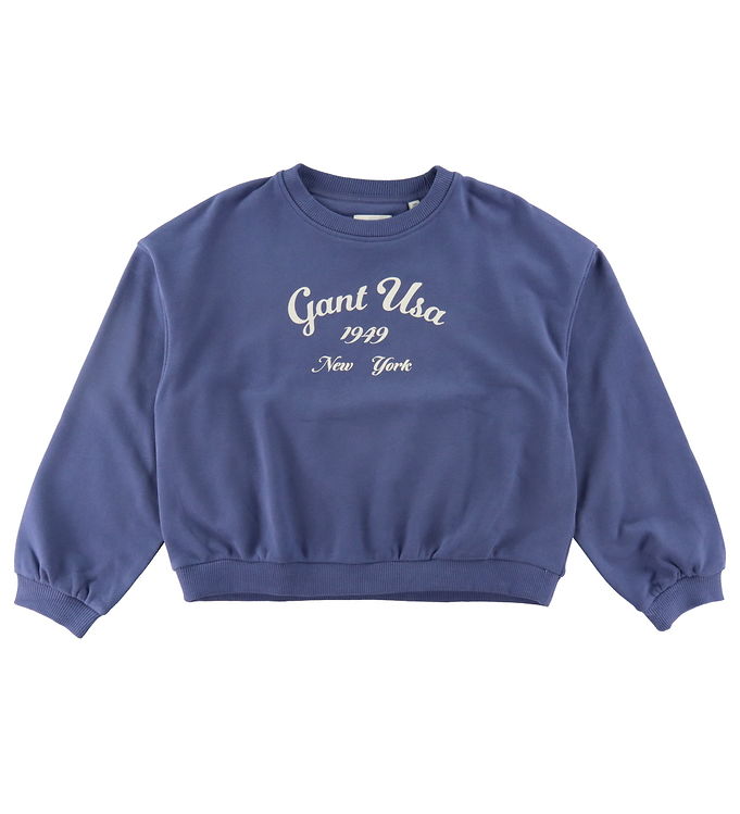 14: GANT Sweatshirt - Oversized Logo - Washed Blue