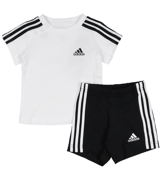 adidas Performance Sæt - T-shirt/Shorts - Hvid/Sort