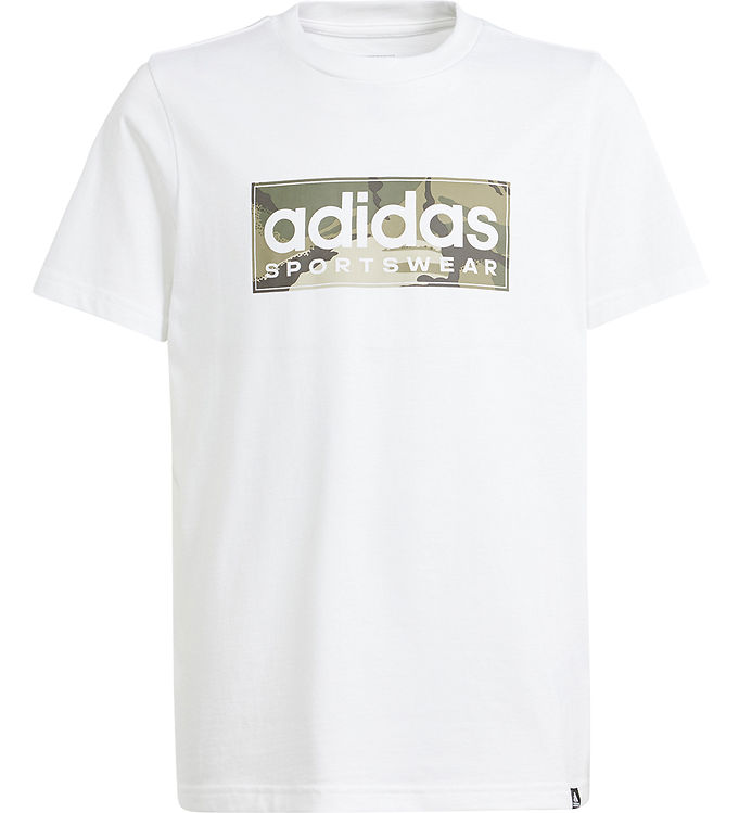 adidas Performance T-shirt - B Camo Lin T - Hvid/Grøn