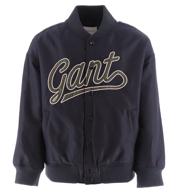 5: GANT Jakke - Script Logo Varsity - Evening Blue