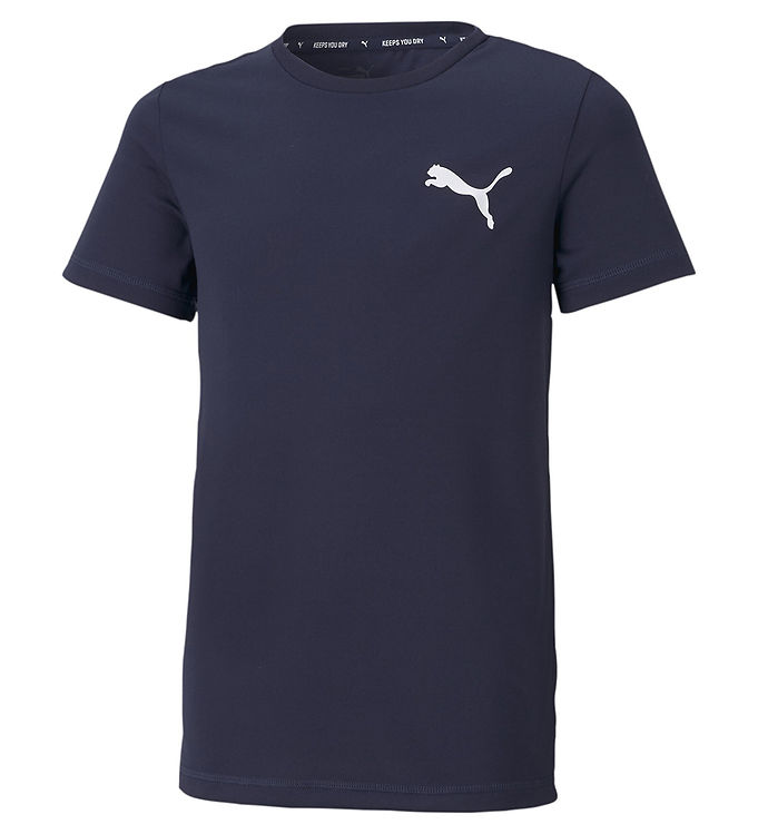 14: Puma T-Shirt - ACTIVE Small Logo - Blå m. Print