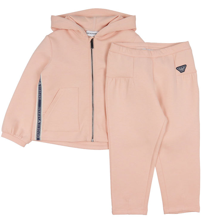 Emporio Armani Rosa Cardigan Bukser med Logostribe