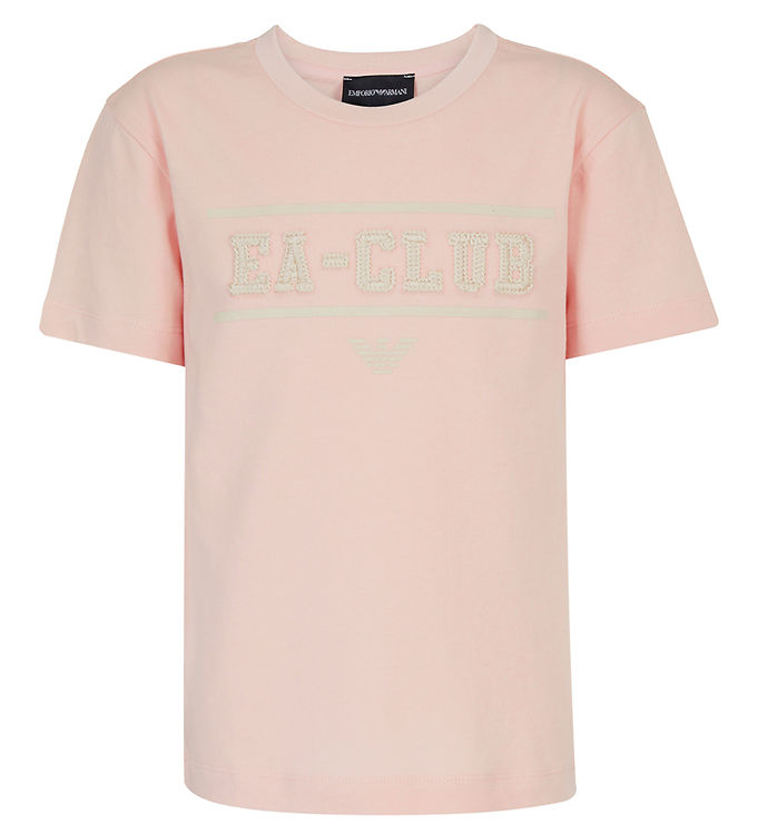 Emporio Armani T Shirt Rosa M. Hvid
